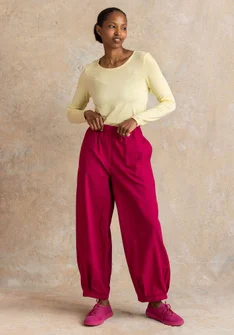 Trikåtop ”Bianca” i lyocell/elastan - pastellgul