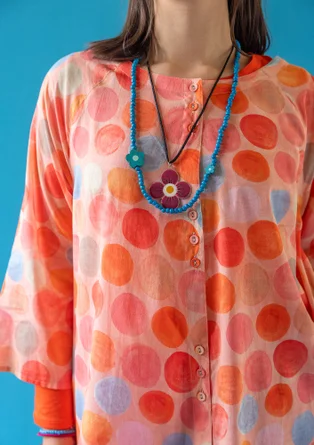 Vävd tunika "Germain" i ekologisk bomull - rosa marmor