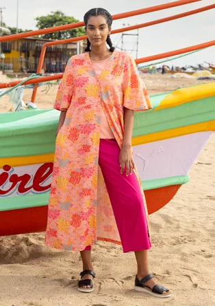 Vävd klänning "Pearl" i viskos/lin - näckros