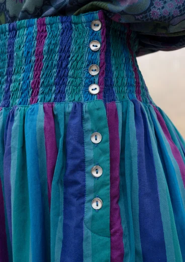 Vävd kjol "Akira" i ekologisk bomull - ljus indigo