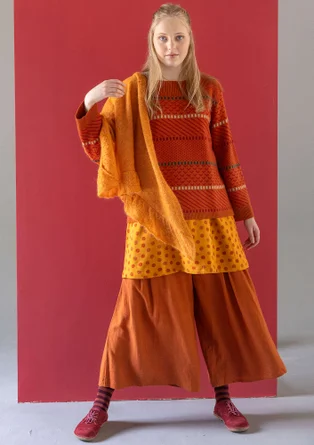 Tröja "Haida" i filtad återvunnen ull - henna