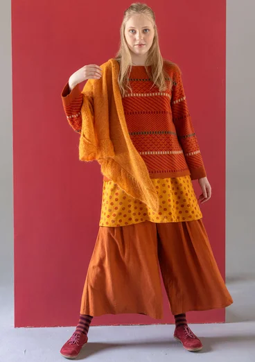 Tröja "Haida" i filtad återvunnen ull - henna