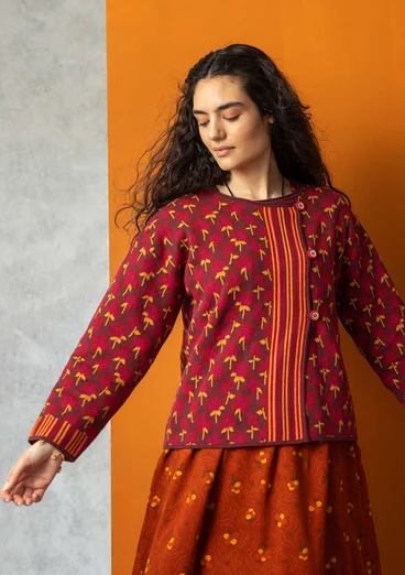 Kofta "Andes" i ekologisk/återvunnen bomull - aubergine