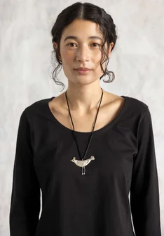 Trikåtop i ekologisk bomull - svart