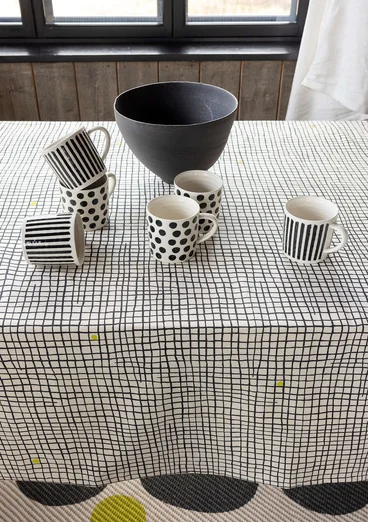 Duk "Joy" i ekologisk bomull - vallmo/pion