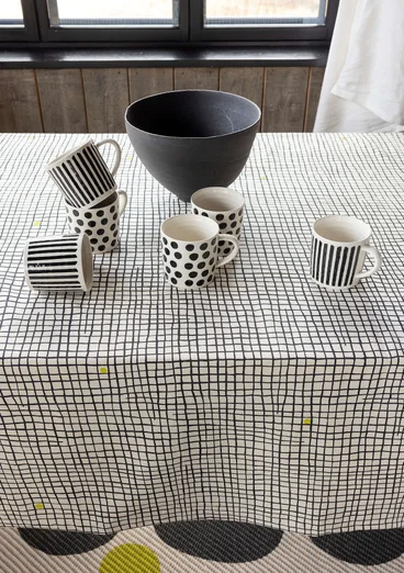 Duk "Joy" i ekologisk bomull - vallmo/pion