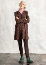 Trikåtunika "Judit" i ekologisk bomull/modal - franskrost/mönstrad