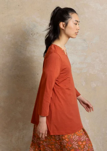 Trikåtop ”Ophelia” i ekologisk bomull/modal - krappröd