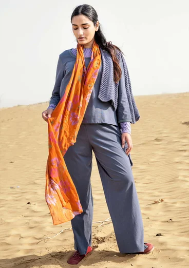 Trikåbyxa "Daisy" i ekologisk bomull - kimrök