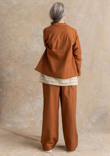 Vävd jacka ”Esme” i bomull/lin - ekollon