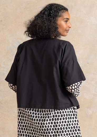 Vävd blus ”Vendela” i ekologisk bomull - svart