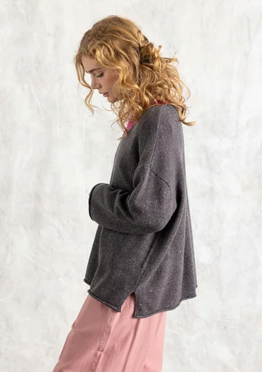 Nepströja i lammullsmix - askgrå/melange