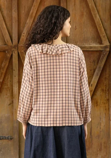 Vävd blus "Juliette" i viskos - ljus persika