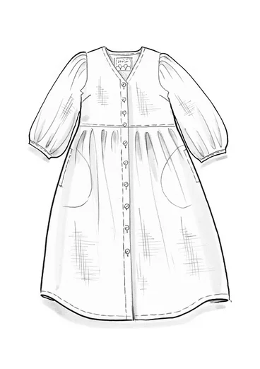 Vävd klänning i lin - svart