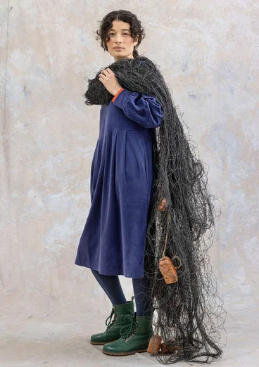 Velourklänning "Cornus" i ekologisk bomull/återvunnen polyester - viol