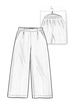 Vävd byxa "Willow" i ekologisk bomull - henna