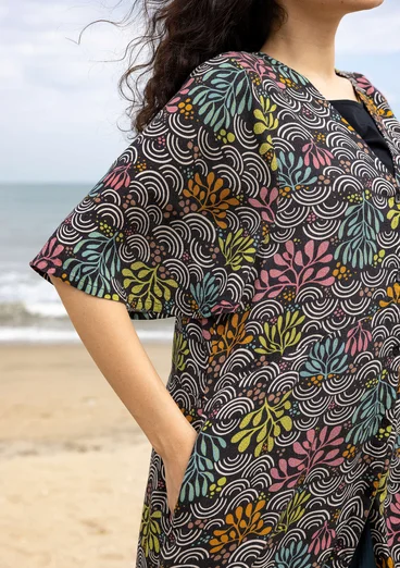 Vävd klänning "Pearl" i viskos/lin - svart