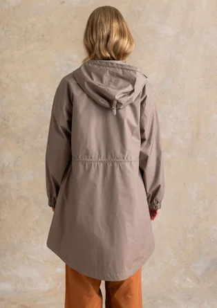 Vävd parkas ”Vendela” i ekologisk bomull - ljus potatis