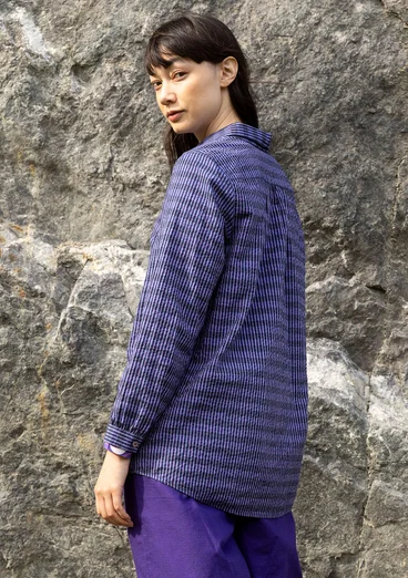 Vävd skjorta "Wavy" i ekologisk bomull - himmelsblå