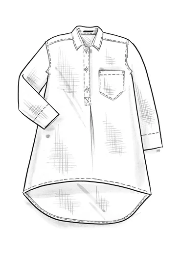 Vävd skjorta i ekologisk bomull/lin - svart