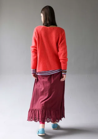 Tröja i alpackamix - korall