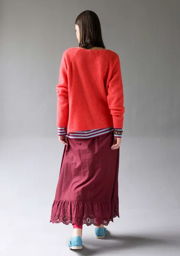 Tröja i alpackamix - korall