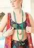 Bikini-BH "Pacific" i återvunnen polyamid/elastan (svart/mönstrad S)