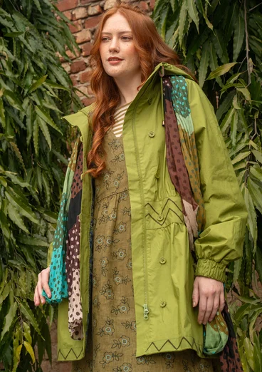 Vävd parkas "Judit" i ekologisk bomull - björklöv