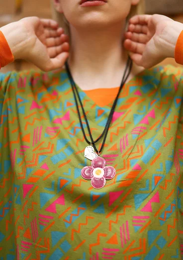 Vävd klänning "Shiva" i ekologisk bomull - grönpeppar