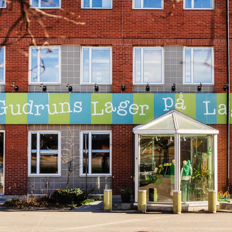 Outside Gudrun Sjödén’s outlet store in Stockholm.