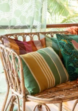 Kudde "Ecuador" i ekologisk bomull, med innerkudde - salvia