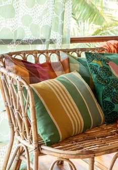 Kudde "Ecuador" i ekologisk bomull, med innerkudde - salvia