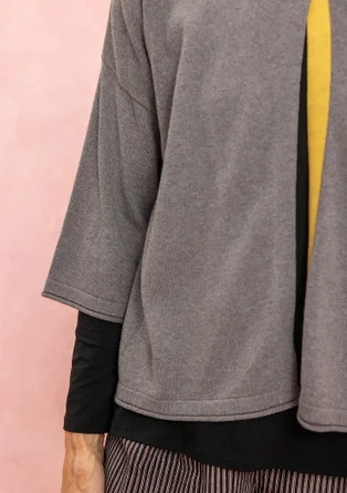 Växtfärgad kofta i ekologisk bomull/ull - järngrå