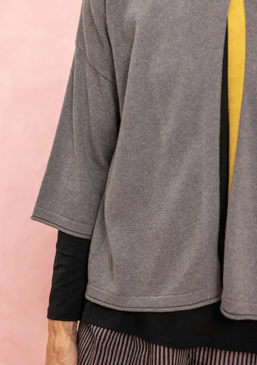 Växtfärgad kofta i ekologisk bomull/ull - järngrå