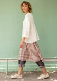 Vävd kort kjol "Juliette" i viskos - ljus persika