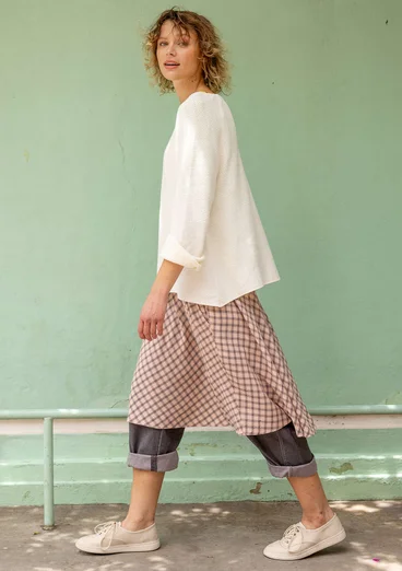 Vävd kort kjol "Juliette" i viskos - ljus persika