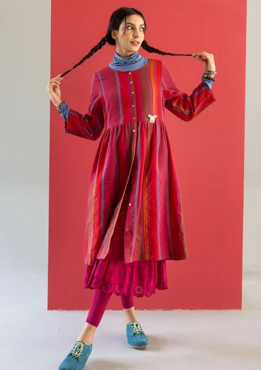 Vävd klänning "Ketchi" i ull/bomull - granatäpple