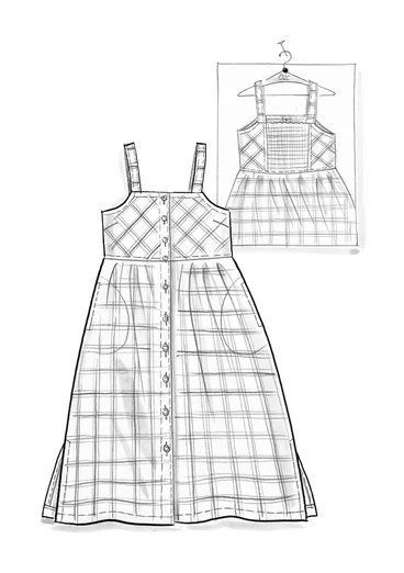 Vävd ärmlös klänning "Juliette" i viskos - ljus persika