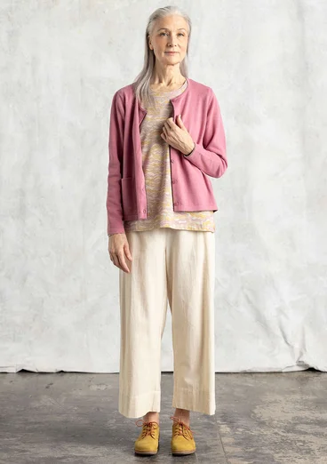 Kofta i ekologisk/återvunnen bomull - mineralrosa