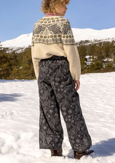 Vävd byxa "Denali" i ekologisk bomull - svart