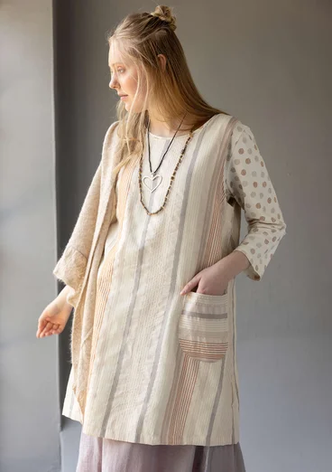 Vävd västklänning "Ketchi" i ull/bomull - ostron