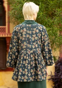 Omlottblus "Bloom" i ekologisk bomull - mörk indigo
