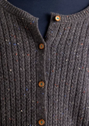 Nepskofta i lammullsmix - askgrå/melange