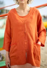 Vävd jacka i lin - grapefrukt