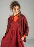 Vävd blus "Bodil" i lin (aubergine/mönstrad S)