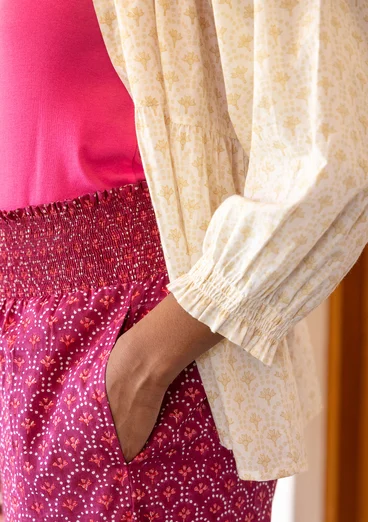 Vävd blus "Neela" i ekologisk bomull - fjäder