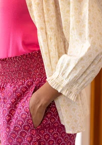 Vävd blus "Neela" i ekologisk bomull - fjäder