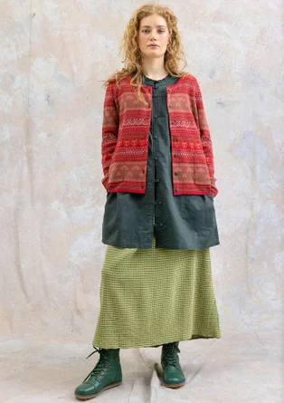 Kofta "Canwood" i ekologisk/återvunnen bomull - tranbär