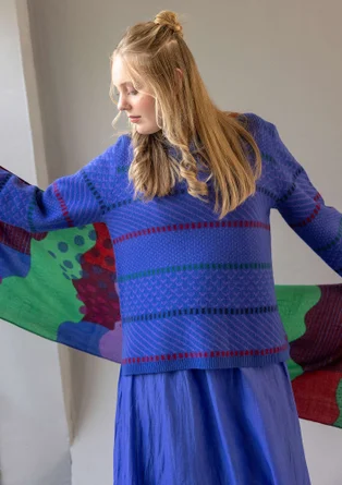 Vävd sjal "Kaan" i ull - aubergine