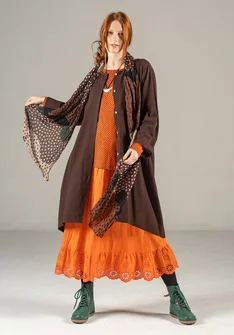 Vävd klänning "Olivia" i ekologisk bomull - mullbär